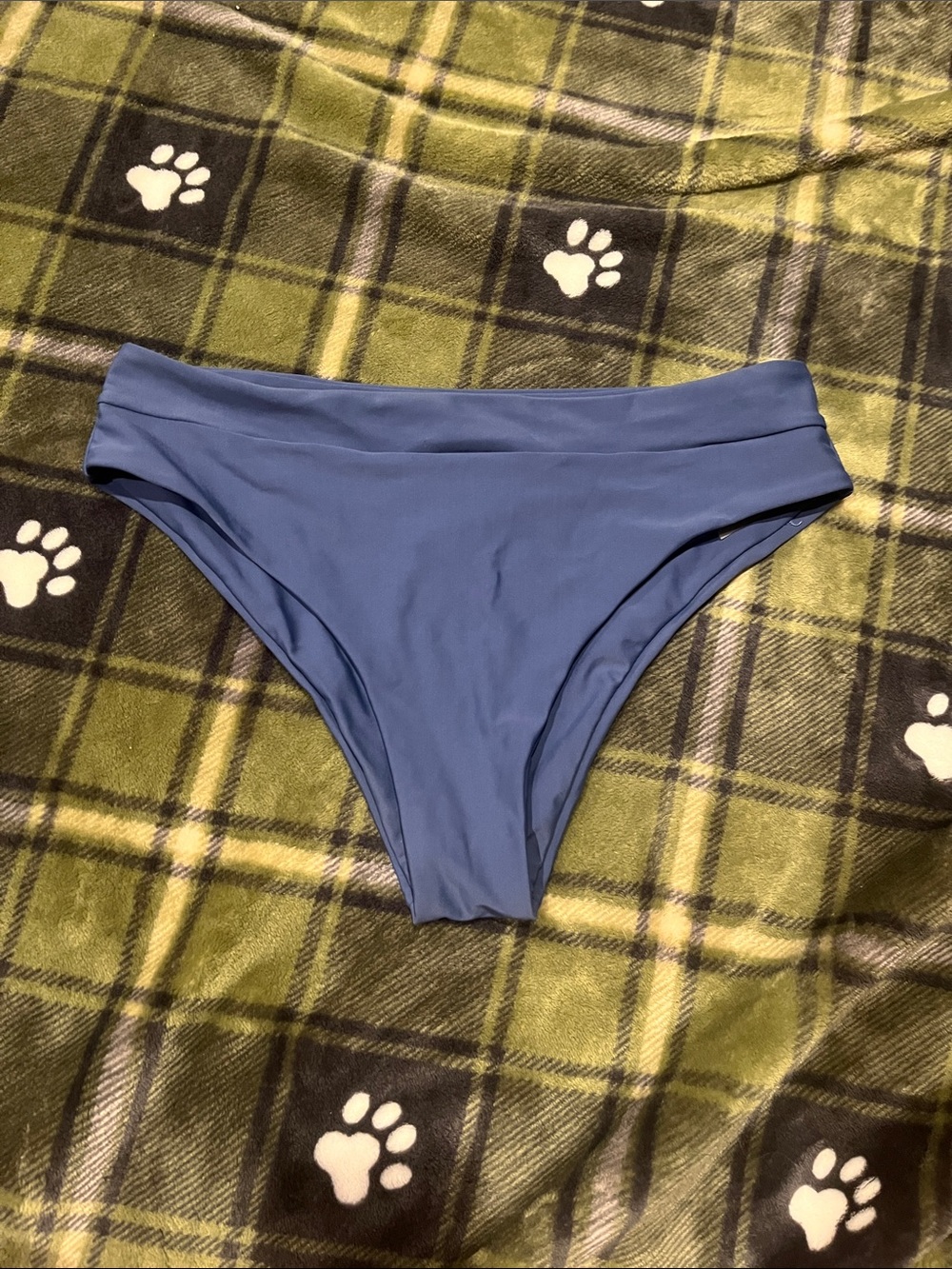 ROMWE Slate Blue High-Rise Bikini Bottoms